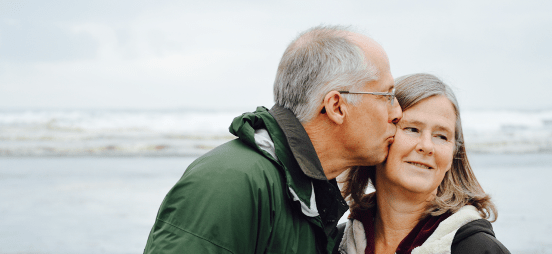 Man kissing a women